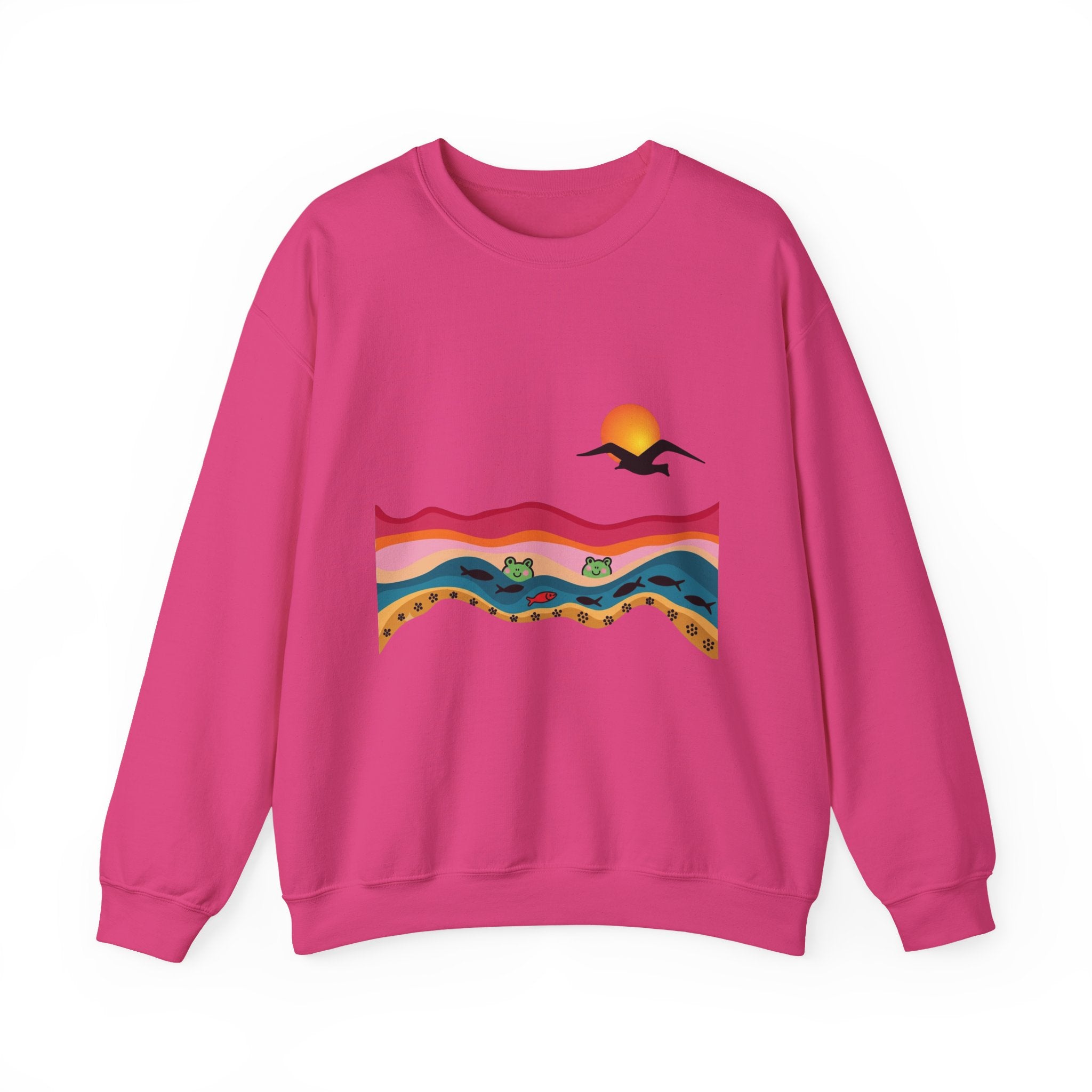 Desert Sunset Landscape Sweatshirt | Sunset Dunes with Road and Bird