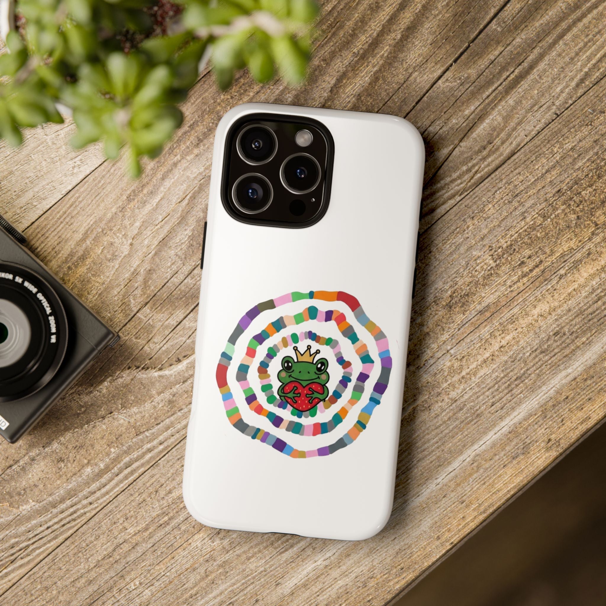 Frog Heart Spiral Tough Case | Colorful Concentric Ring Phone Case