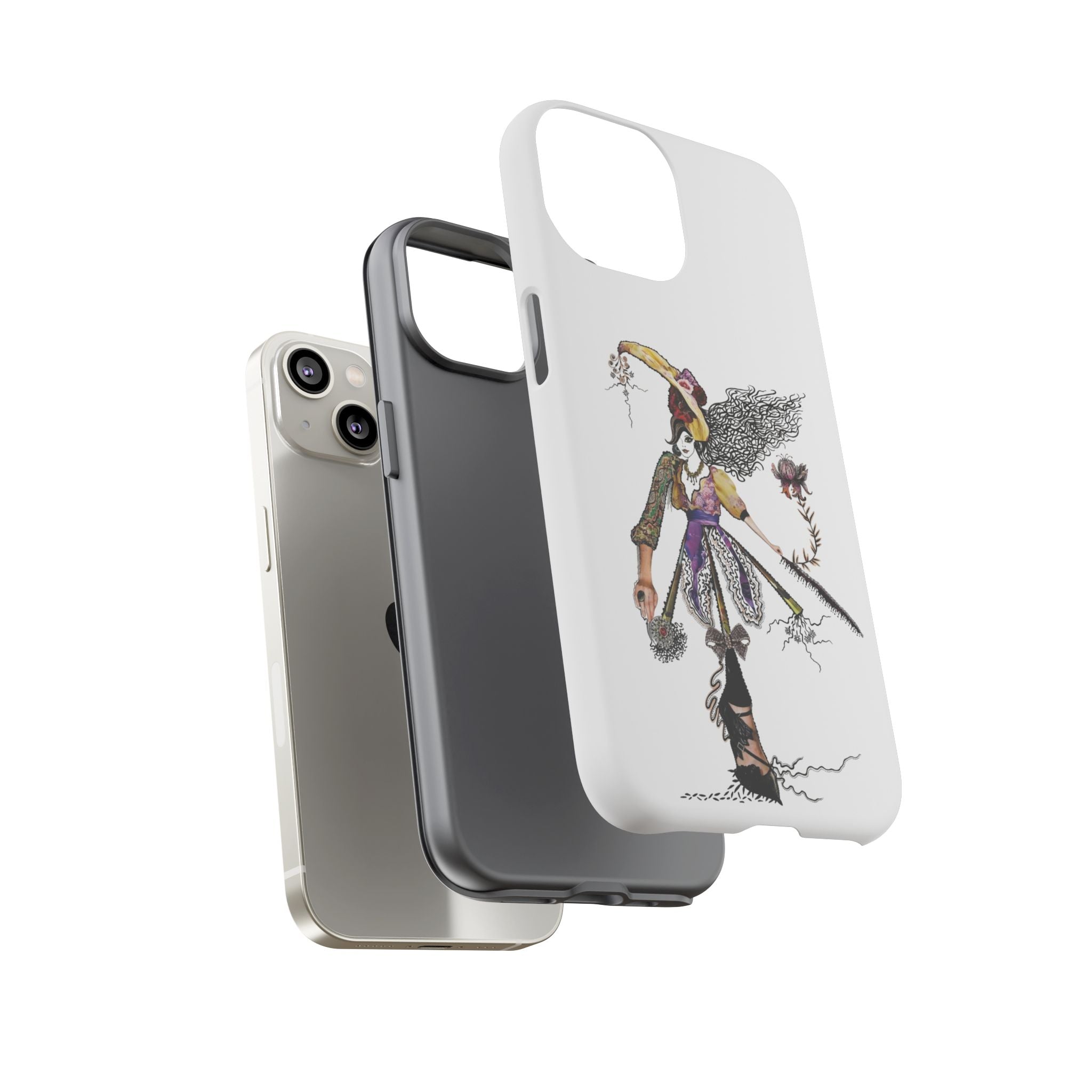 Victorian Witch Illustration Phone Case | iPhone Rugged Case
