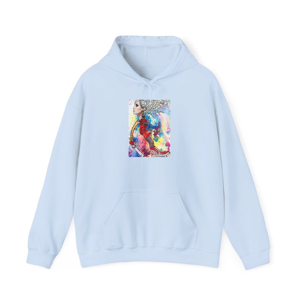 Hoodie — Colorful Mermaid Watercolor Art Pullover