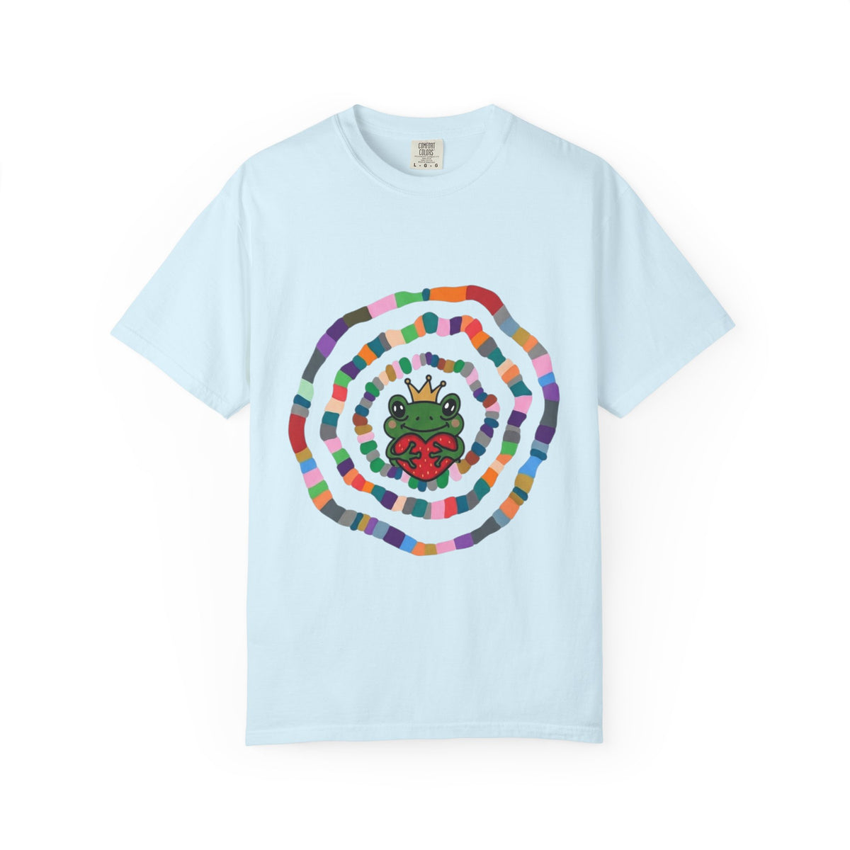 Crowned Frog Heart T-Shirt | Colorful Spiral Doodle