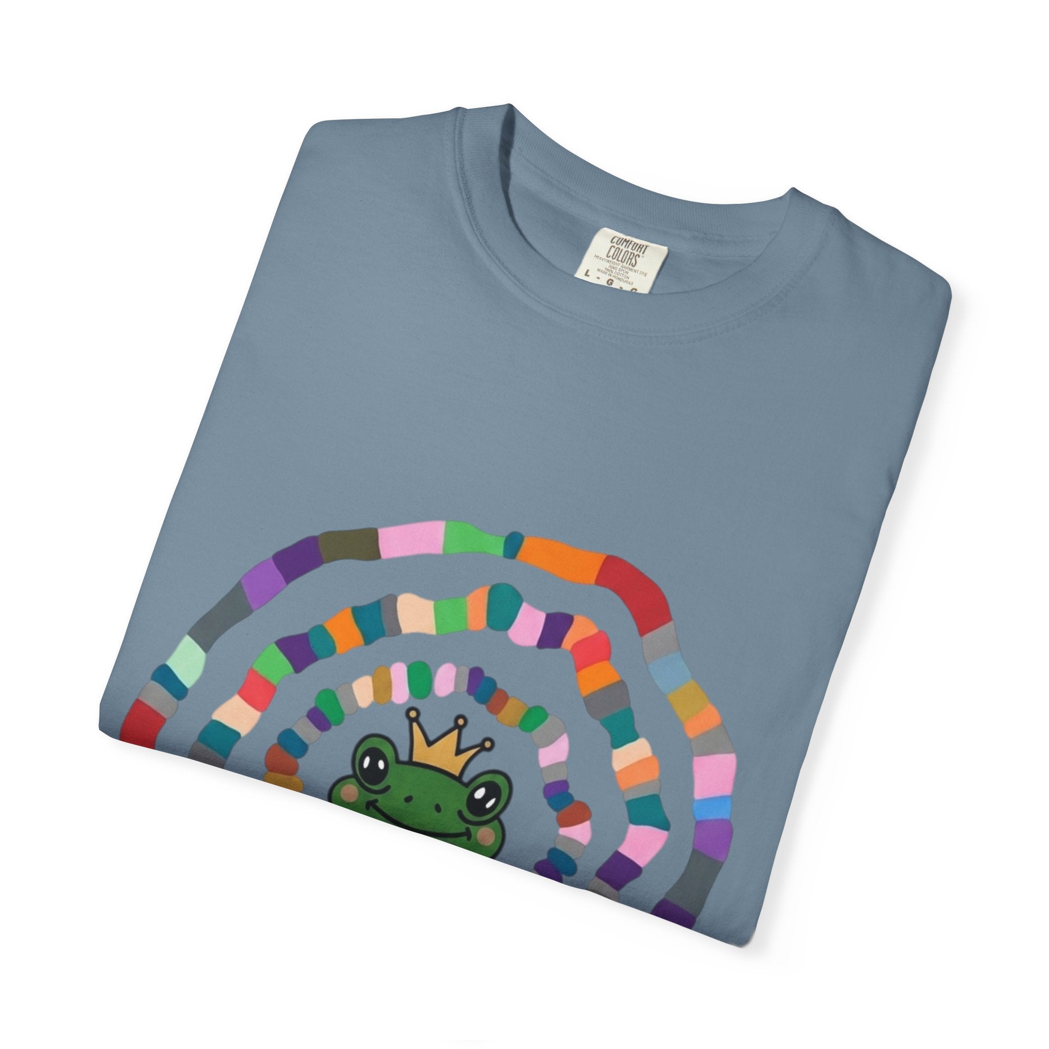 Crowned Frog Heart T-Shirt | Colorful Spiral Doodle