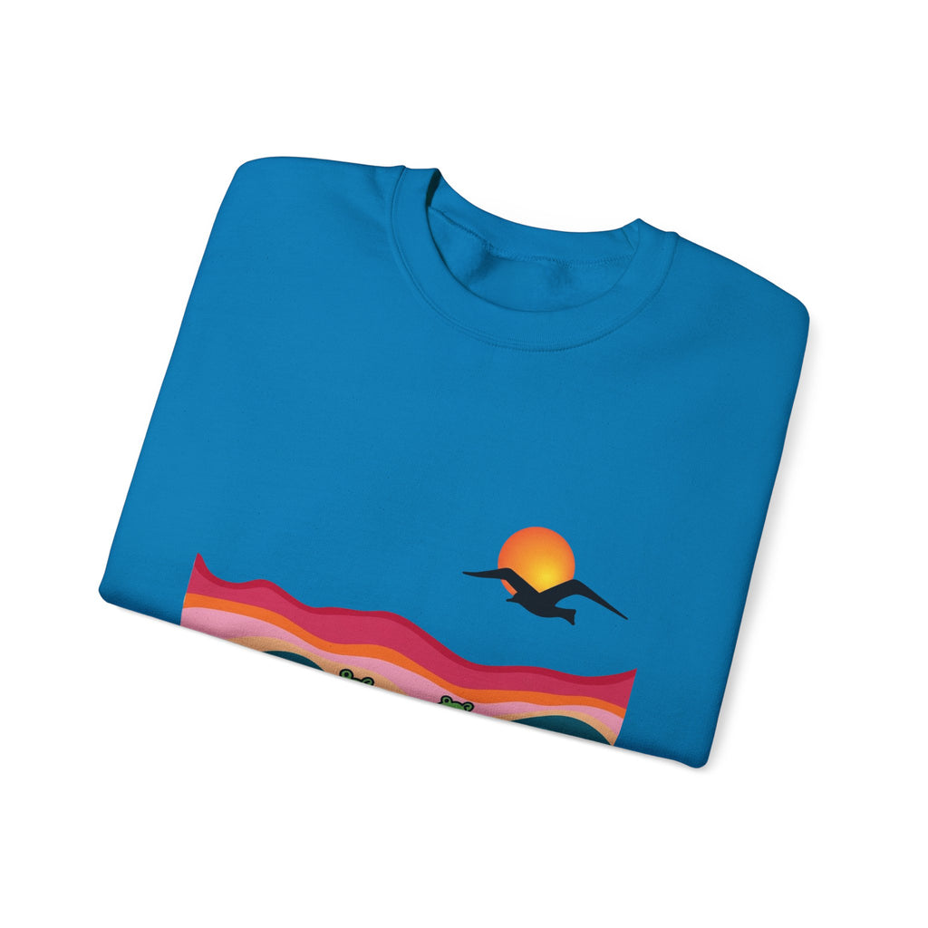 Desert Sunset Landscape Sweatshirt | Sunset Dunes with Road and Bird