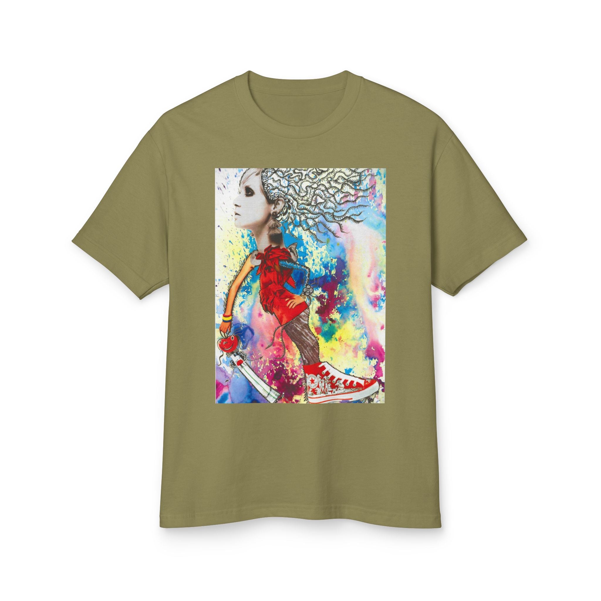 Colorful Abstract Woman Portrait T-Shirt | Artistic Watercolor Tee