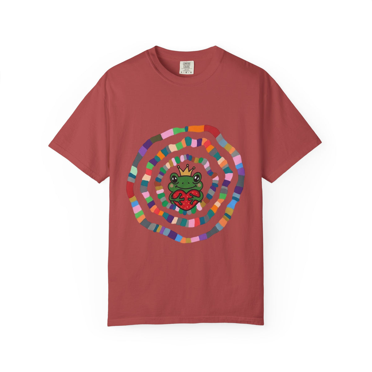 Crowned Frog Heart T-Shirt | Colorful Spiral Doodle