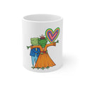 Frog Couple with Rainbow Heart Mug | Cute Romantic Illustration