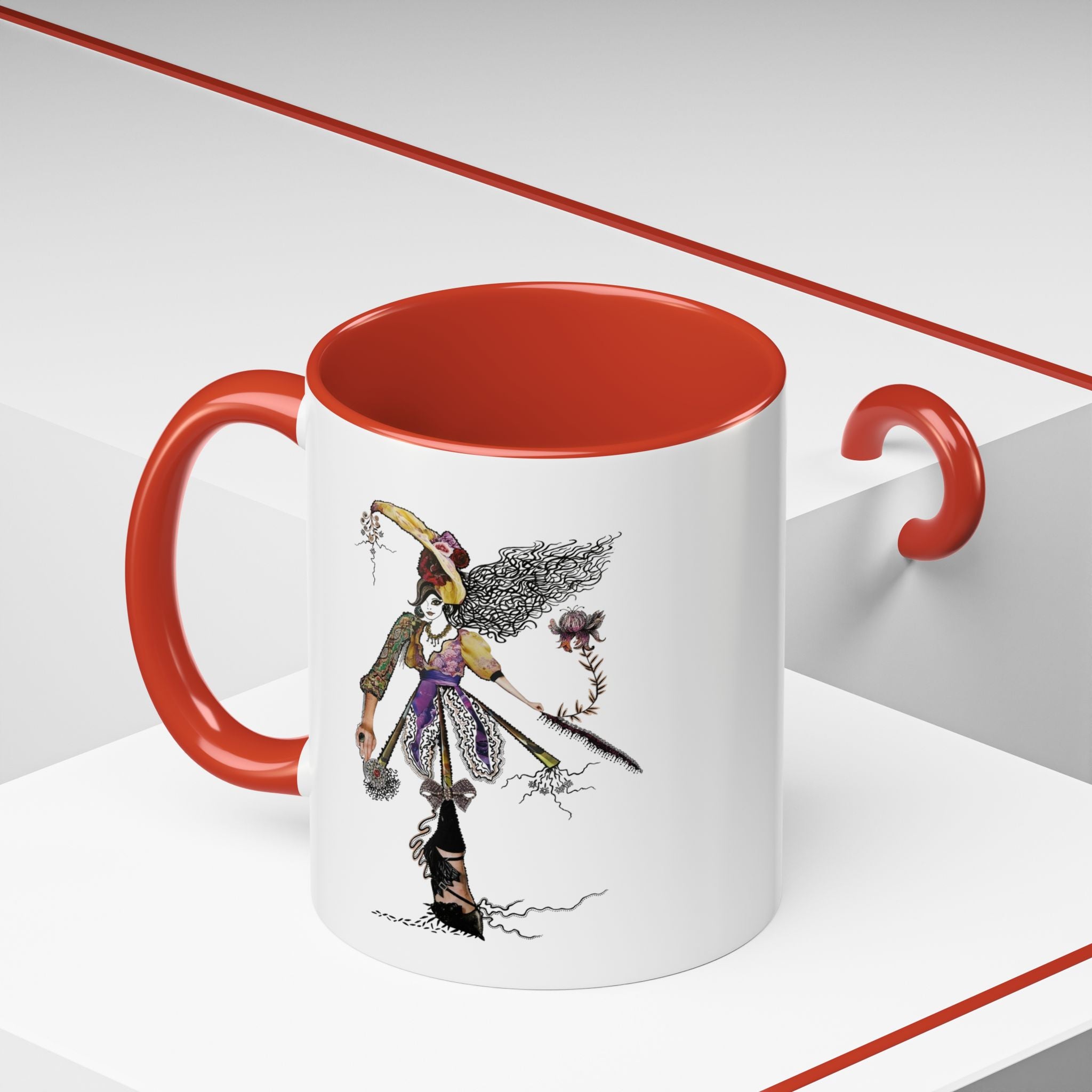 Whimsical Witch Illustration Mug | Accent Coffee Mug 11oz 15oz
