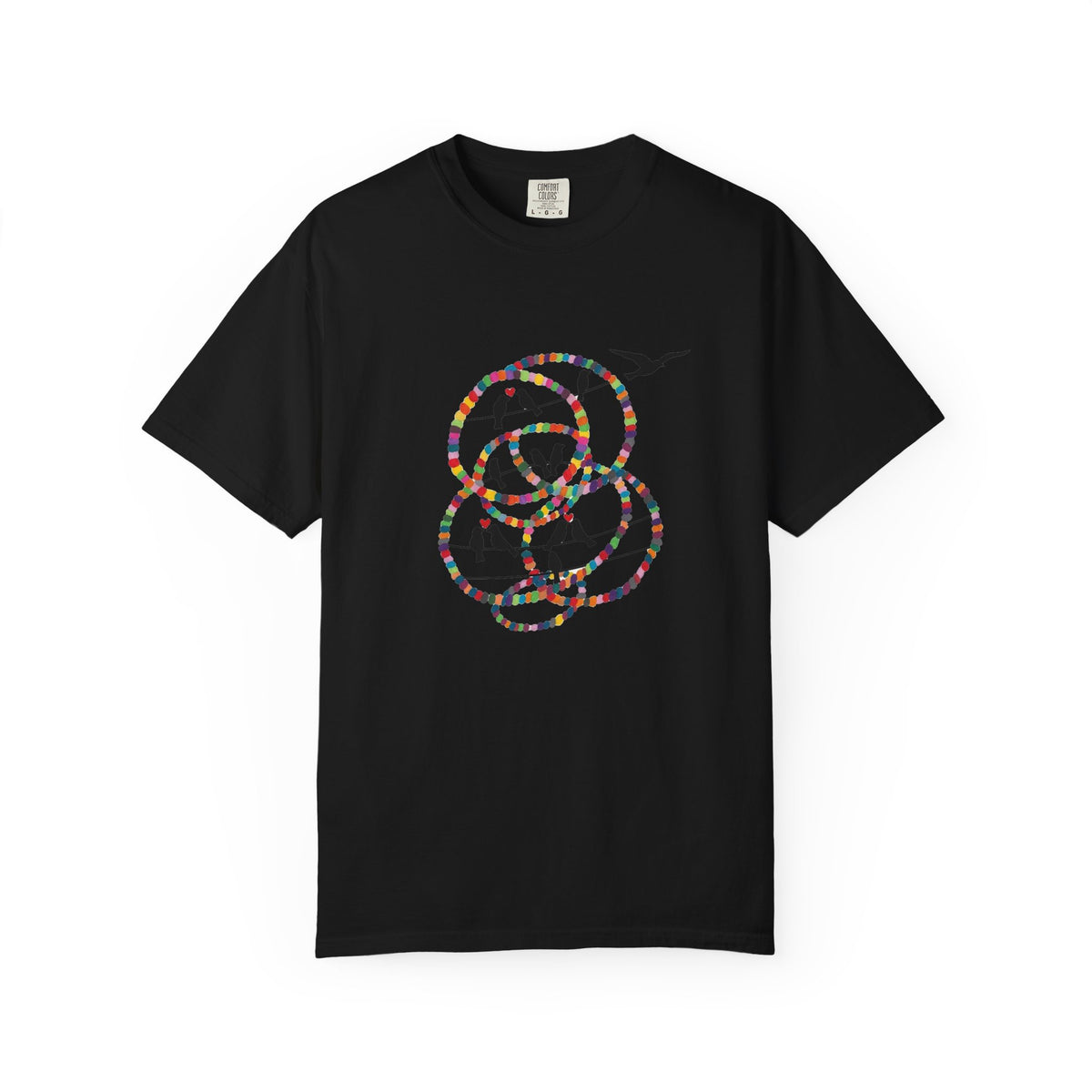 Bird Flight Graphic T-Shirt — Colorful Ring Silhouette Tee