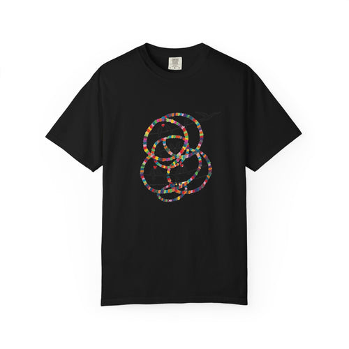 Bird Flight Graphic T-Shirt — Colorful Ring Silhouette Tee