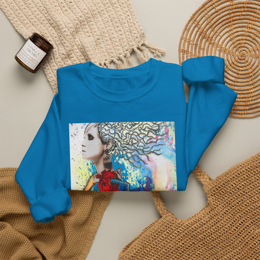Colorful Abstract Woman Portrait Sweatshirt | Psychedelic Paint Art