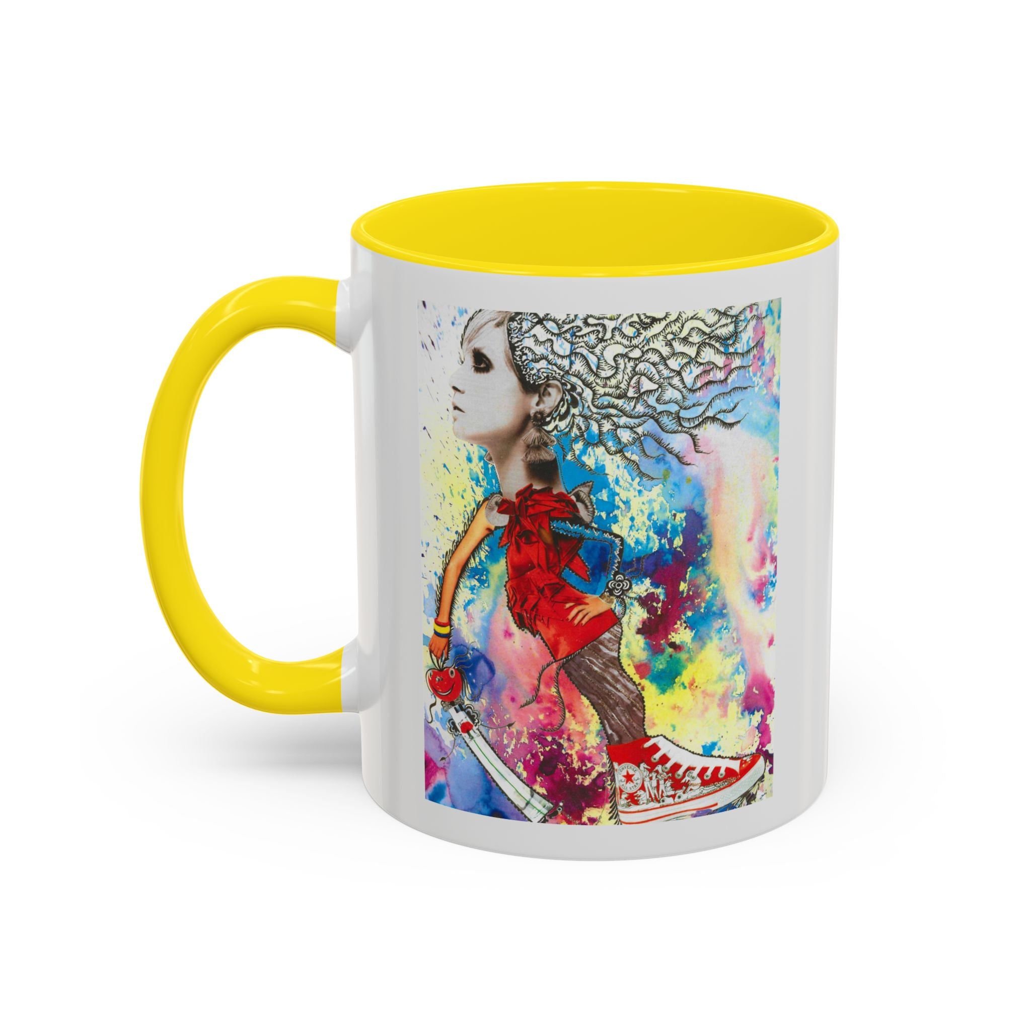 Colorful Abstract Woman Portrait Mug | Accent Coffee Mug