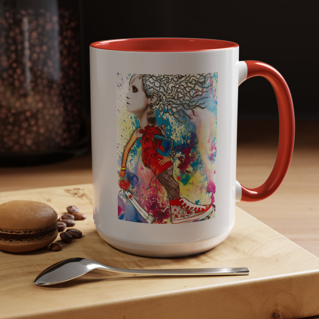Colorful Abstract Woman Portrait Mug | Accent Coffee Mug