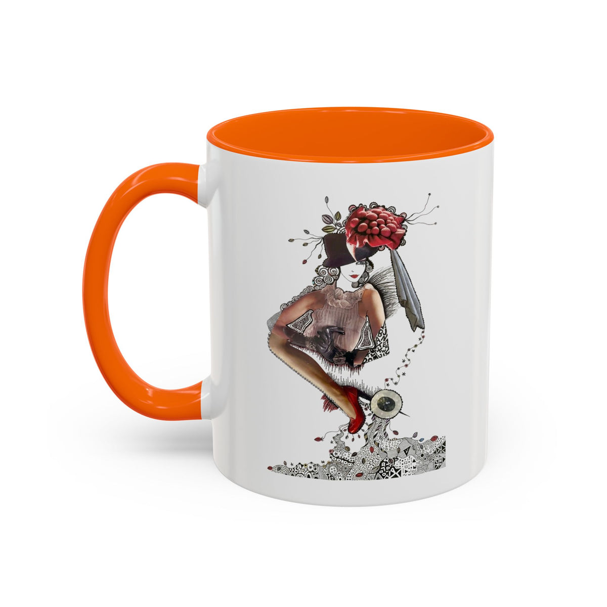 Floral Skull Pinup Mug | Accent Coffee Mug