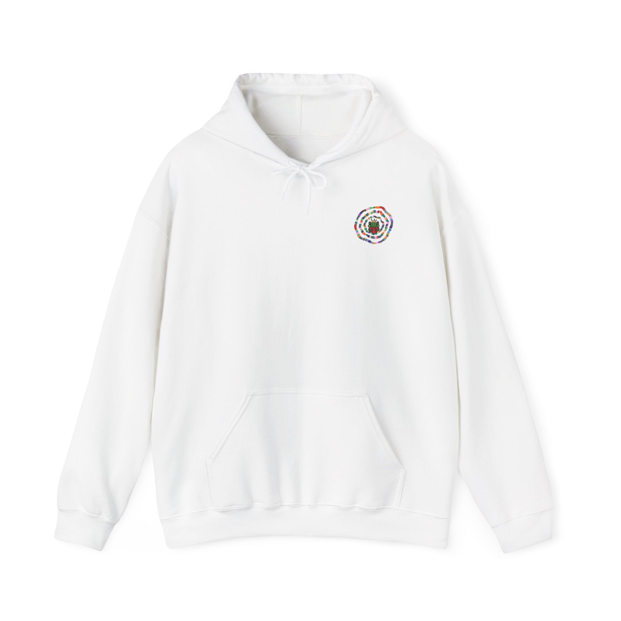 Floral Mandala Logo Hoodie | Small Chest Emblem Sweatshirt