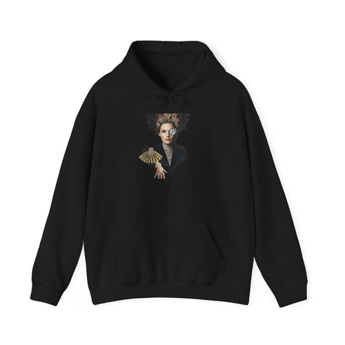 Artistic Portrait Hoodie – Elegant Woman Floral Crown Pullover