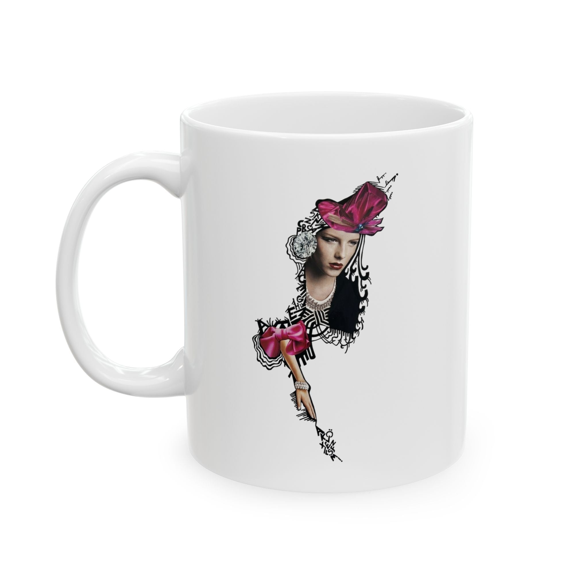 Rose Skeleton Illustration Mug | Floral Bone Anatomy Ceramic Mug