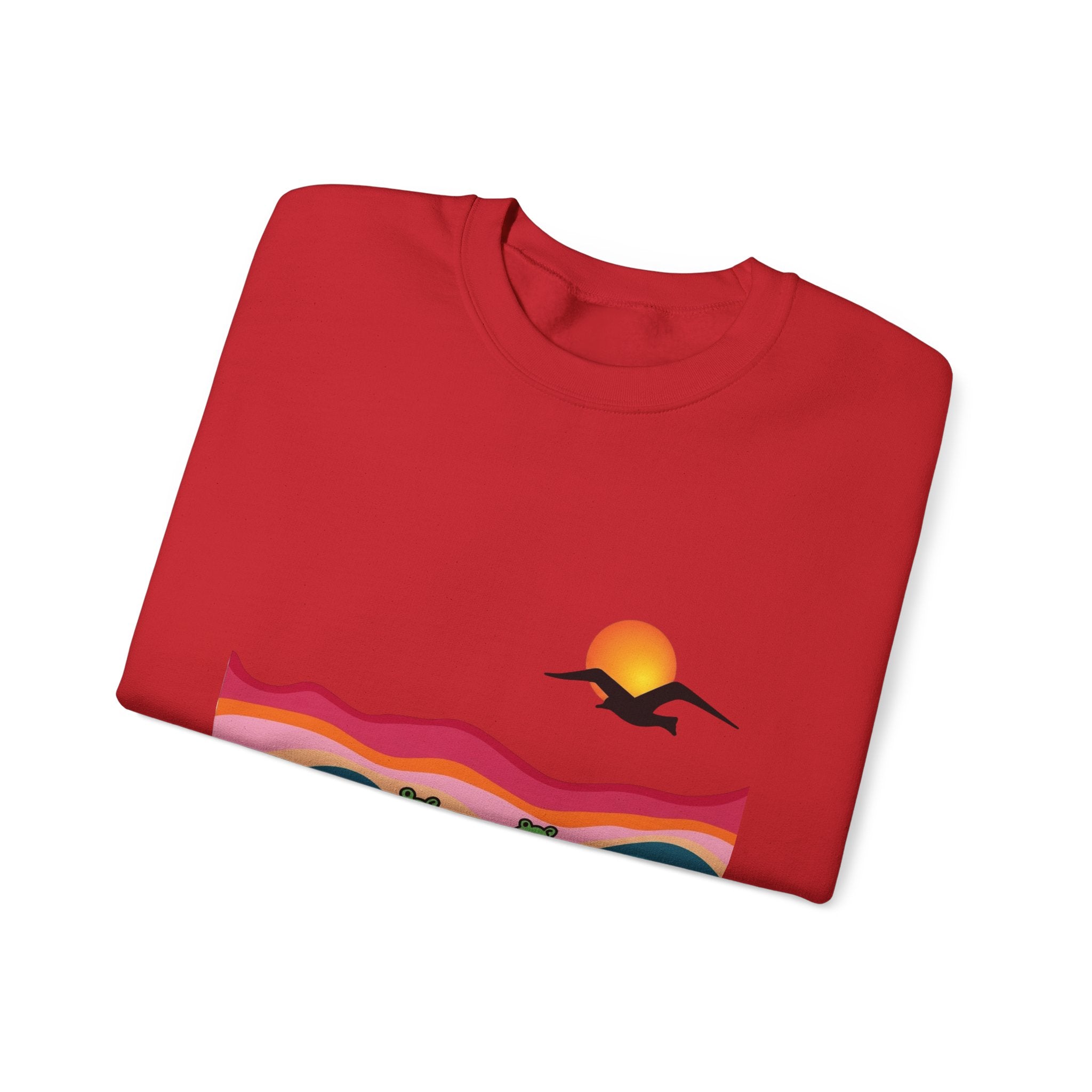Desert Sunset Landscape Sweatshirt | Sunset Dunes with Road and Bird