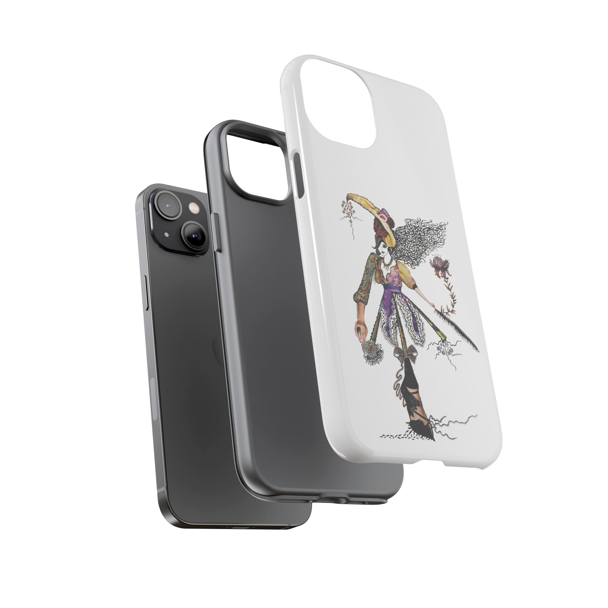 Victorian Witch Illustration Phone Case | iPhone Rugged Case