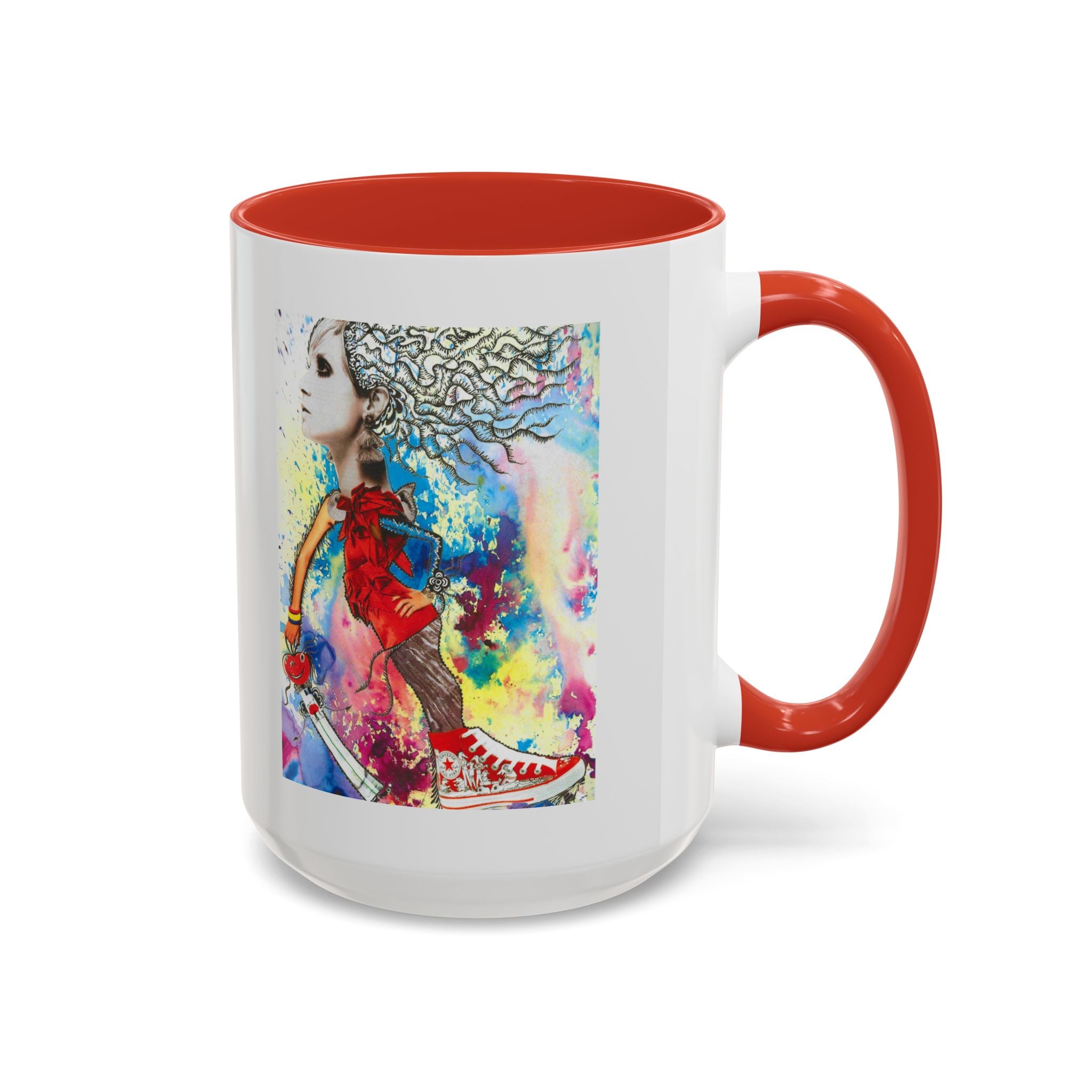 Colorful Abstract Woman Portrait Mug | Accent Coffee Mug