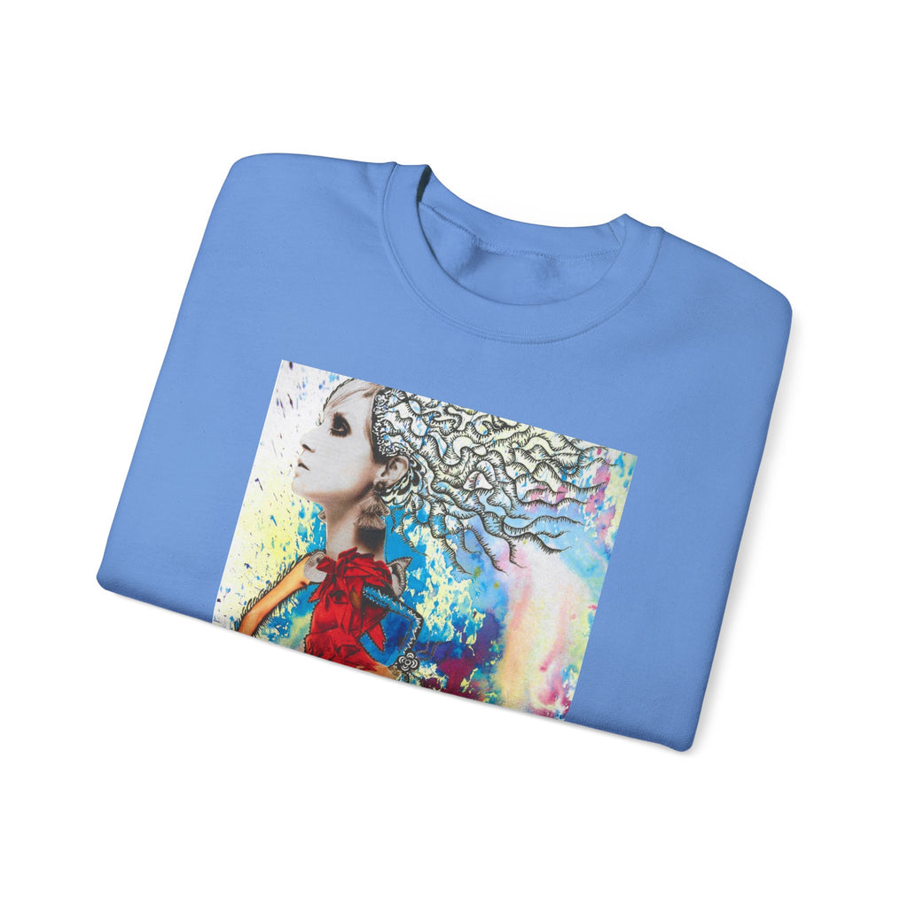 Colorful Abstract Woman Portrait Sweatshirt | Psychedelic Paint Art