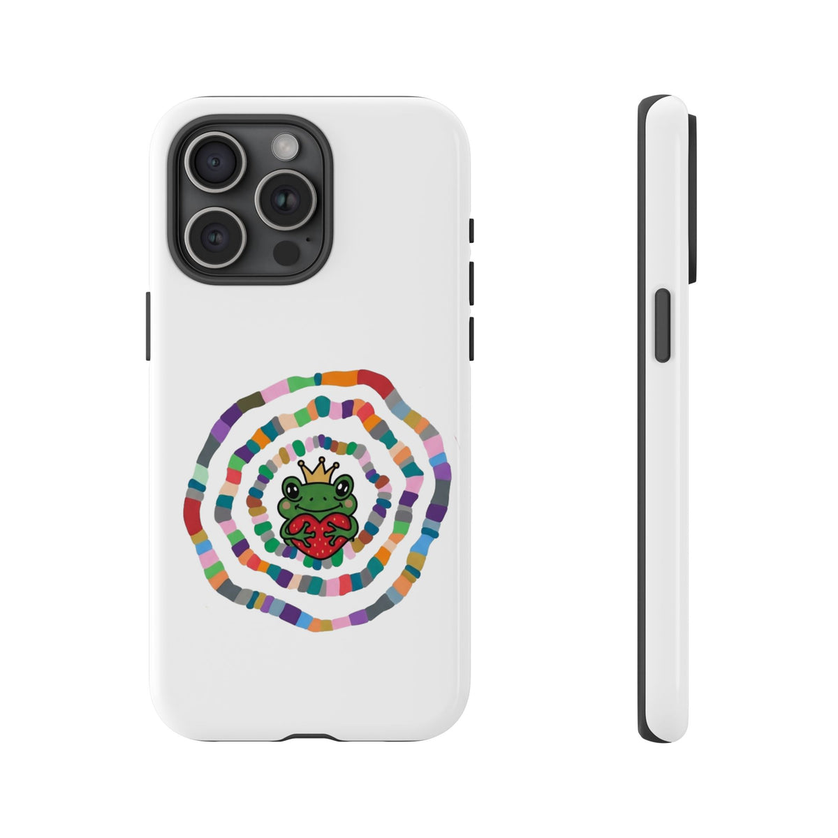 Frog Heart Spiral Tough Case | Colorful Concentric Ring Phone Case