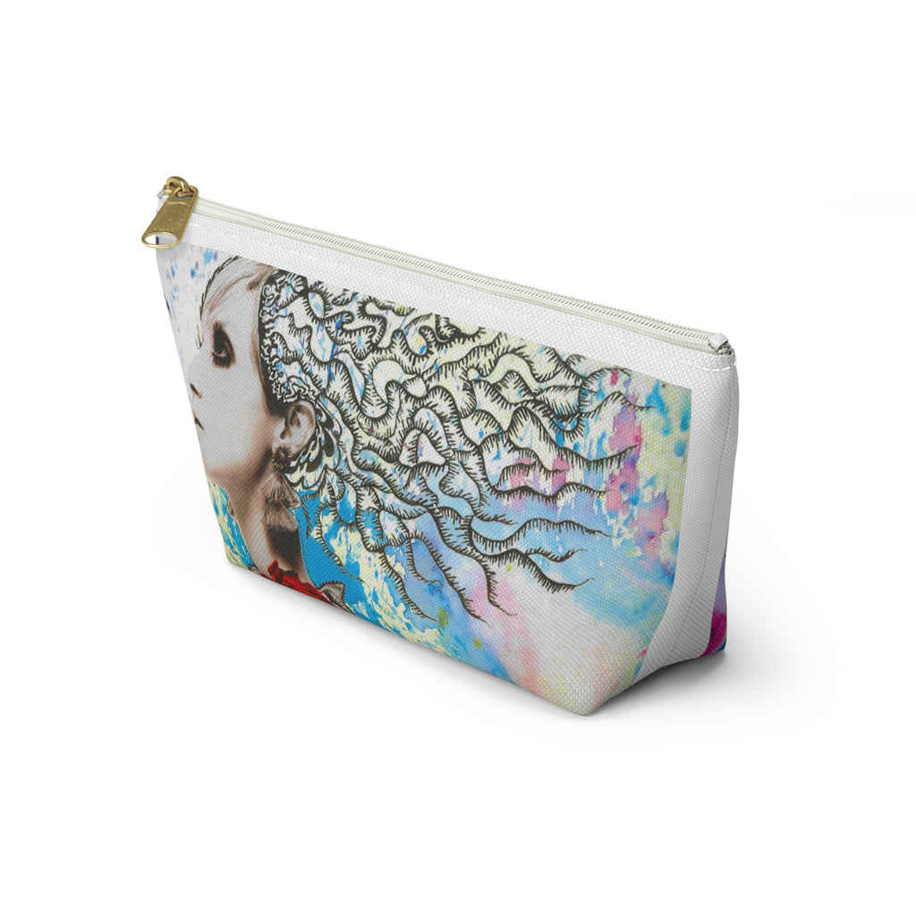 Colorful Girl Illustration Accessory Pouch | T-Bottom Cosmetic Bag