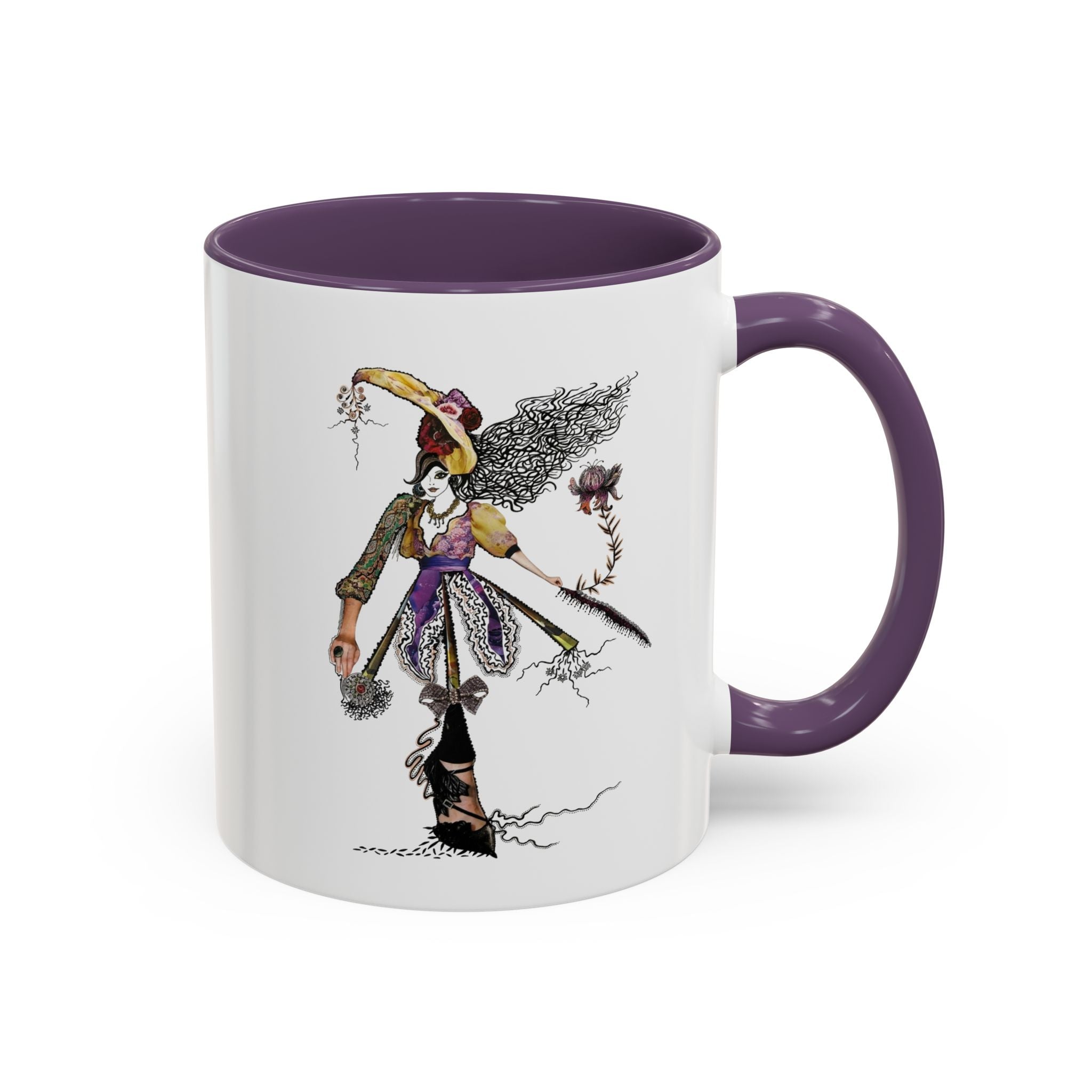 Whimsical Witch Illustration Mug | Accent Coffee Mug 11oz 15oz