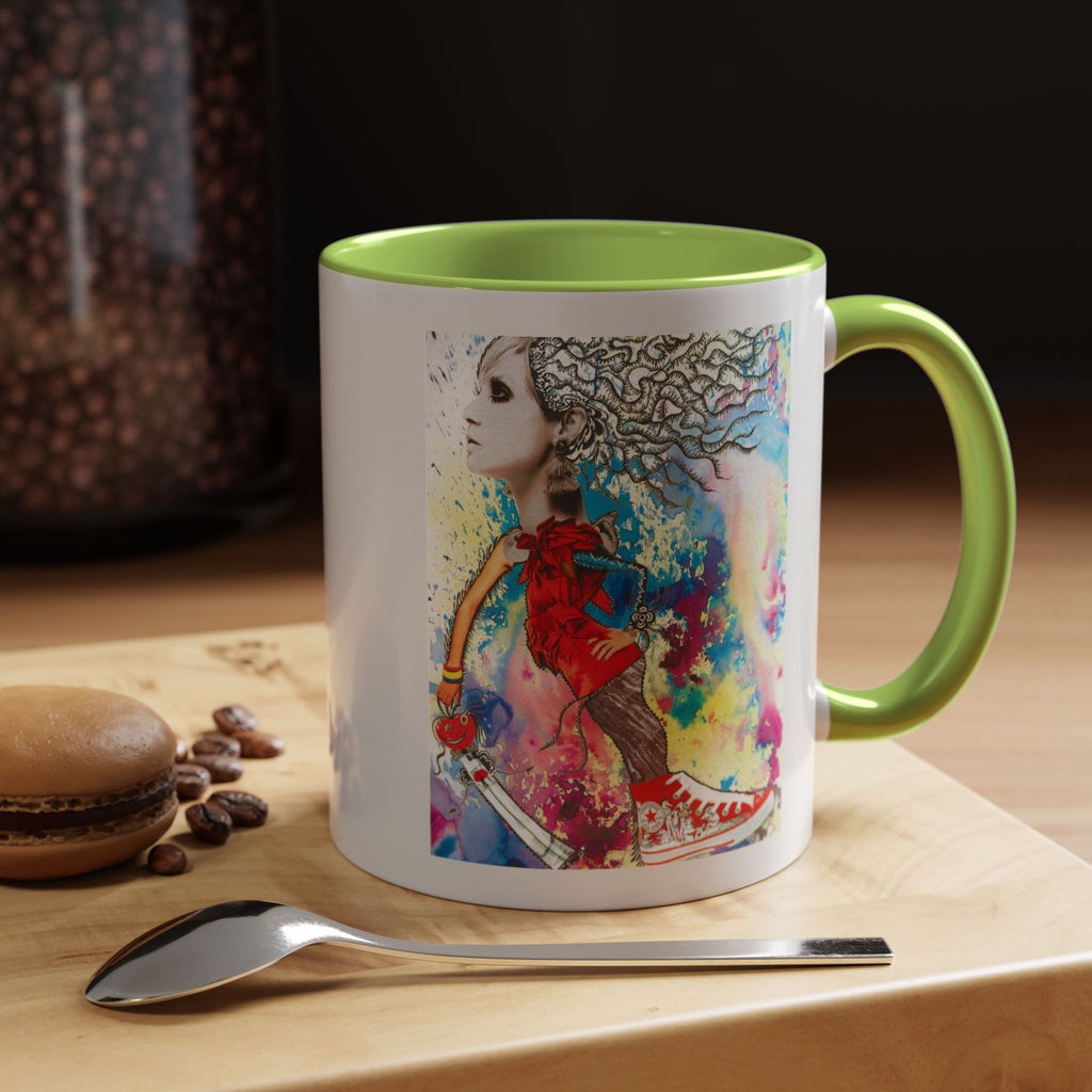 Colorful Abstract Woman Portrait Mug | Accent Coffee Mug