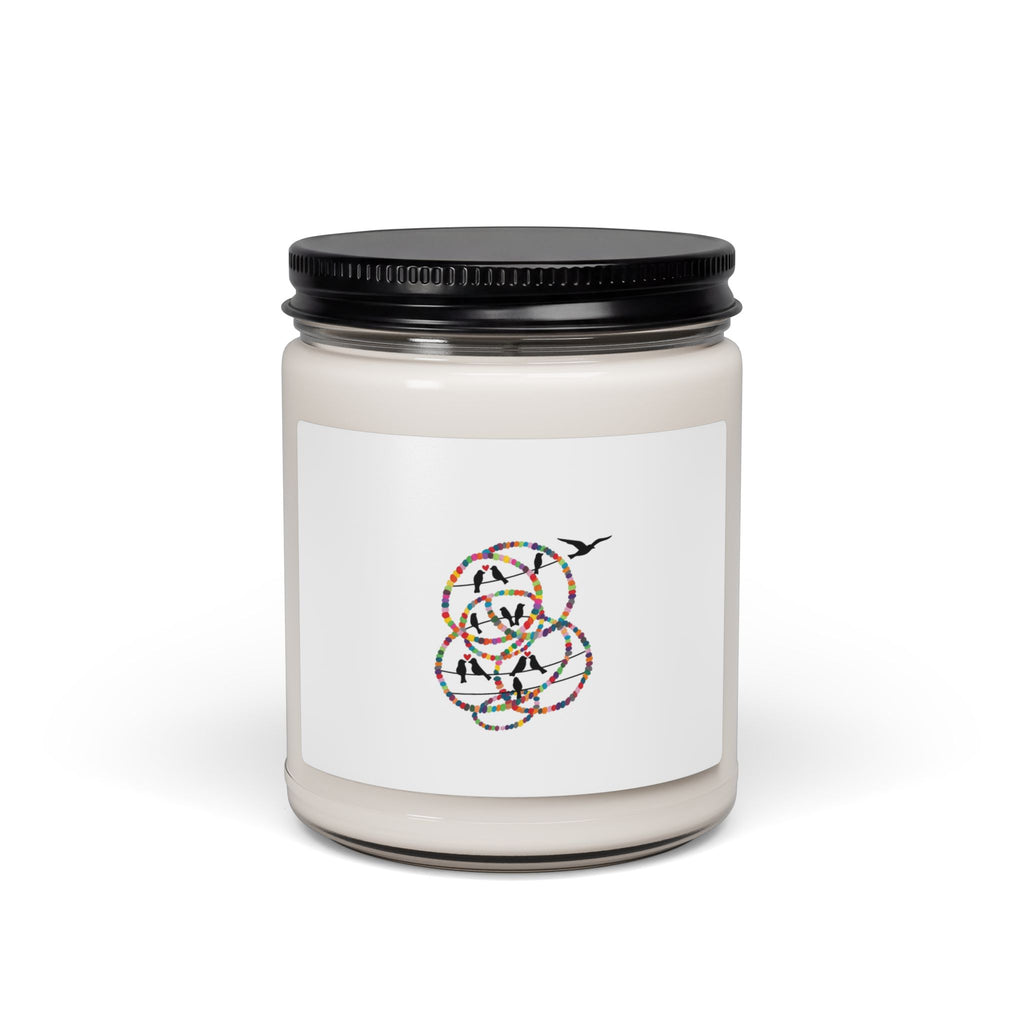 Soy Candle — Multicolor Concentric Rose Graphic, 9oz Scented Jar