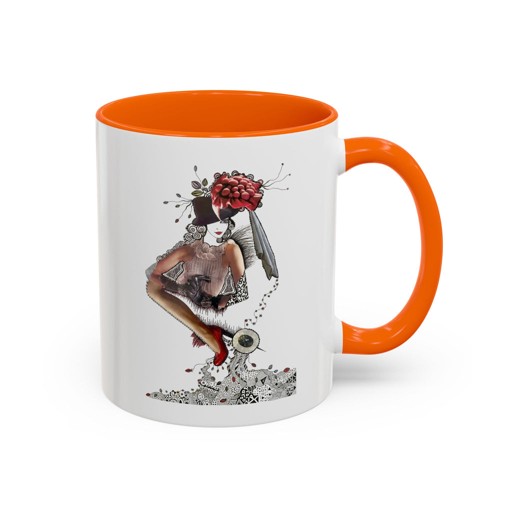 Floral Skull Pinup Mug | Accent Coffee Mug