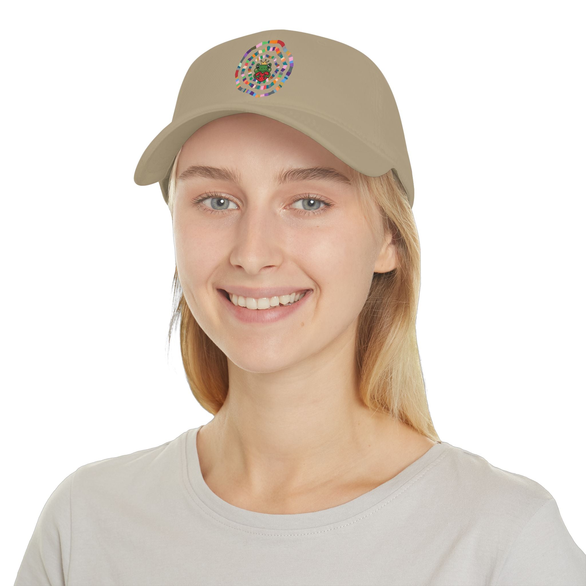 Colorful Spiral Sunflower Cap | Red Low Profile Baseball Cap