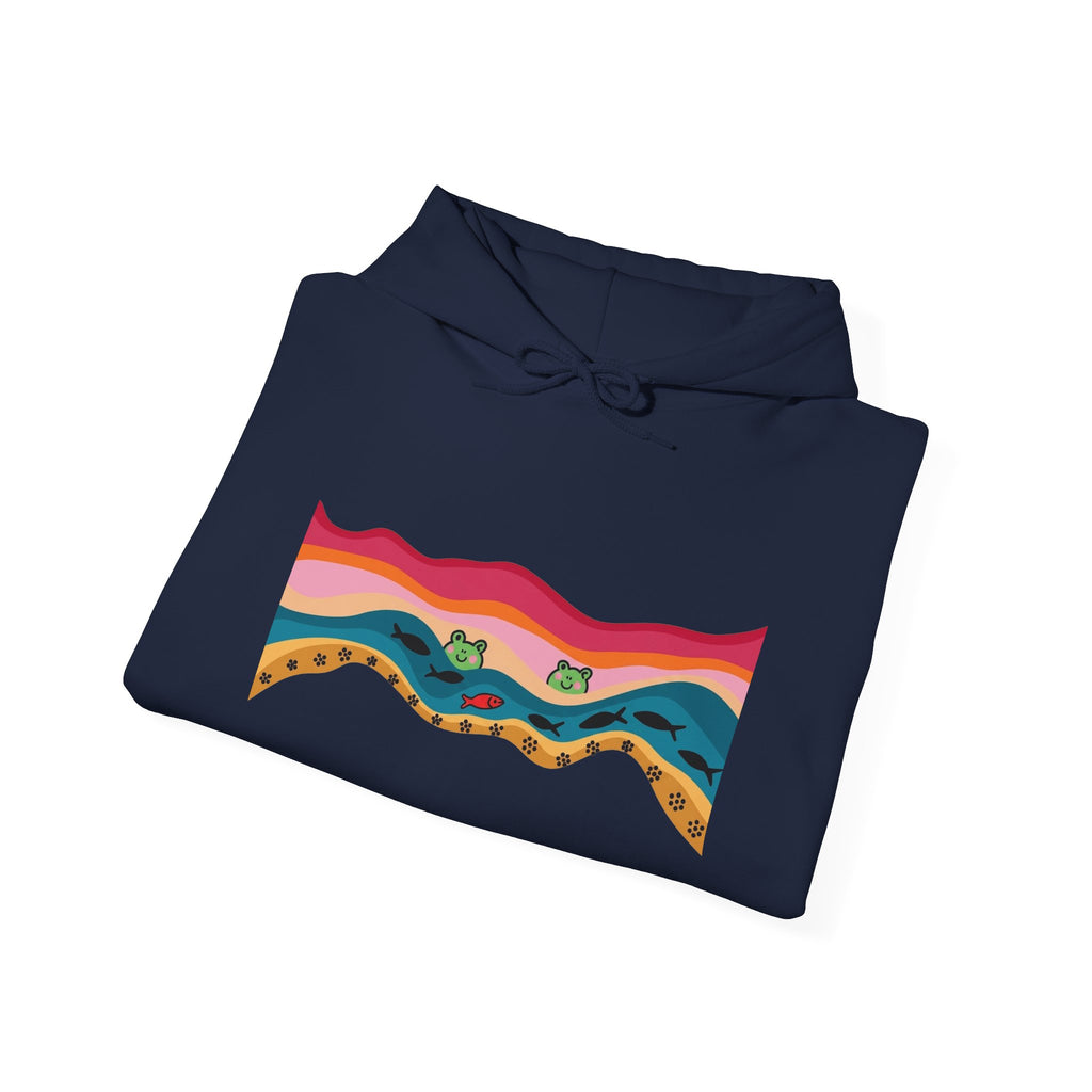 Desert Wave Hoodie — Colorful Sunset Landscape Graphic Sweatshirt