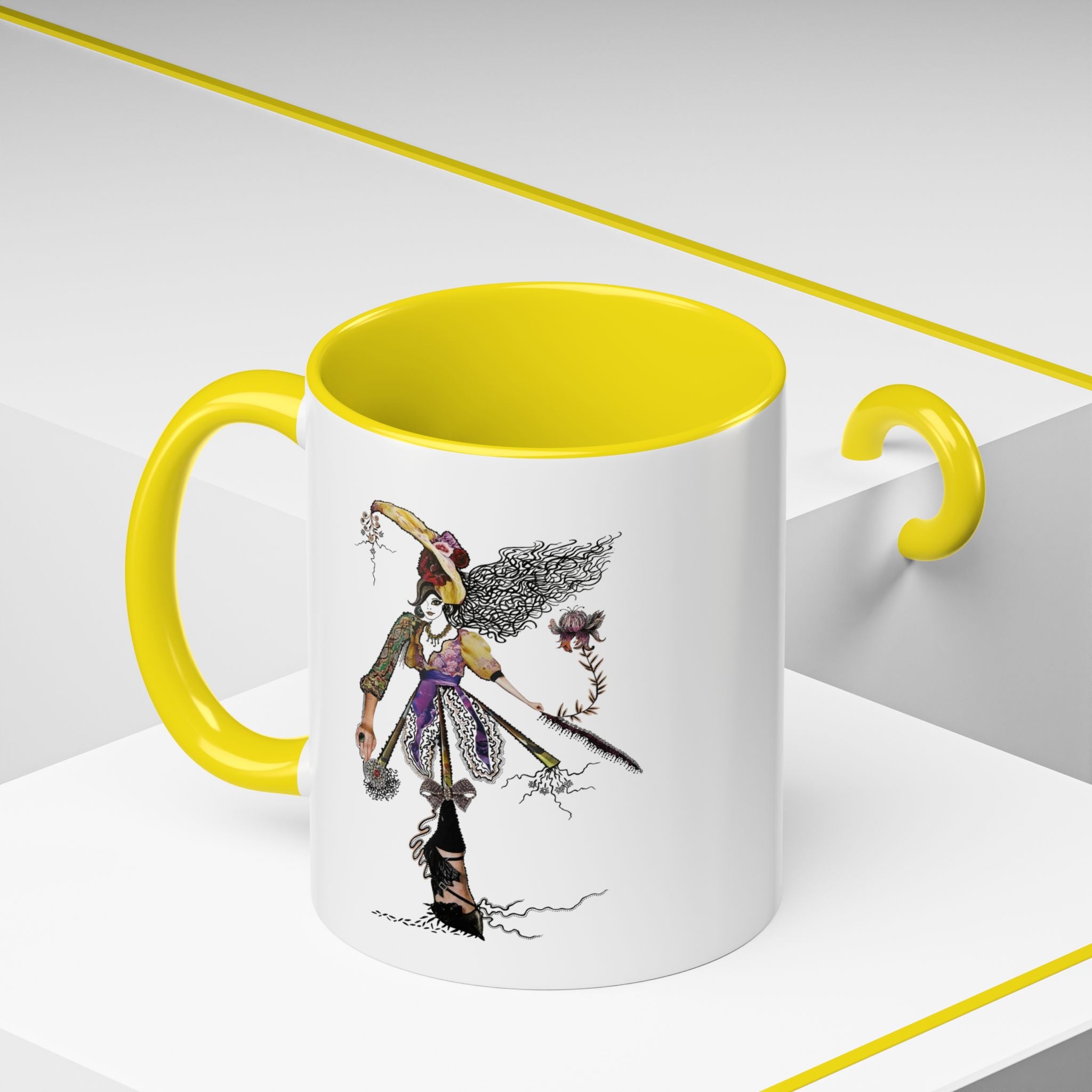 Whimsical Witch Illustration Mug | Accent Coffee Mug 11oz 15oz