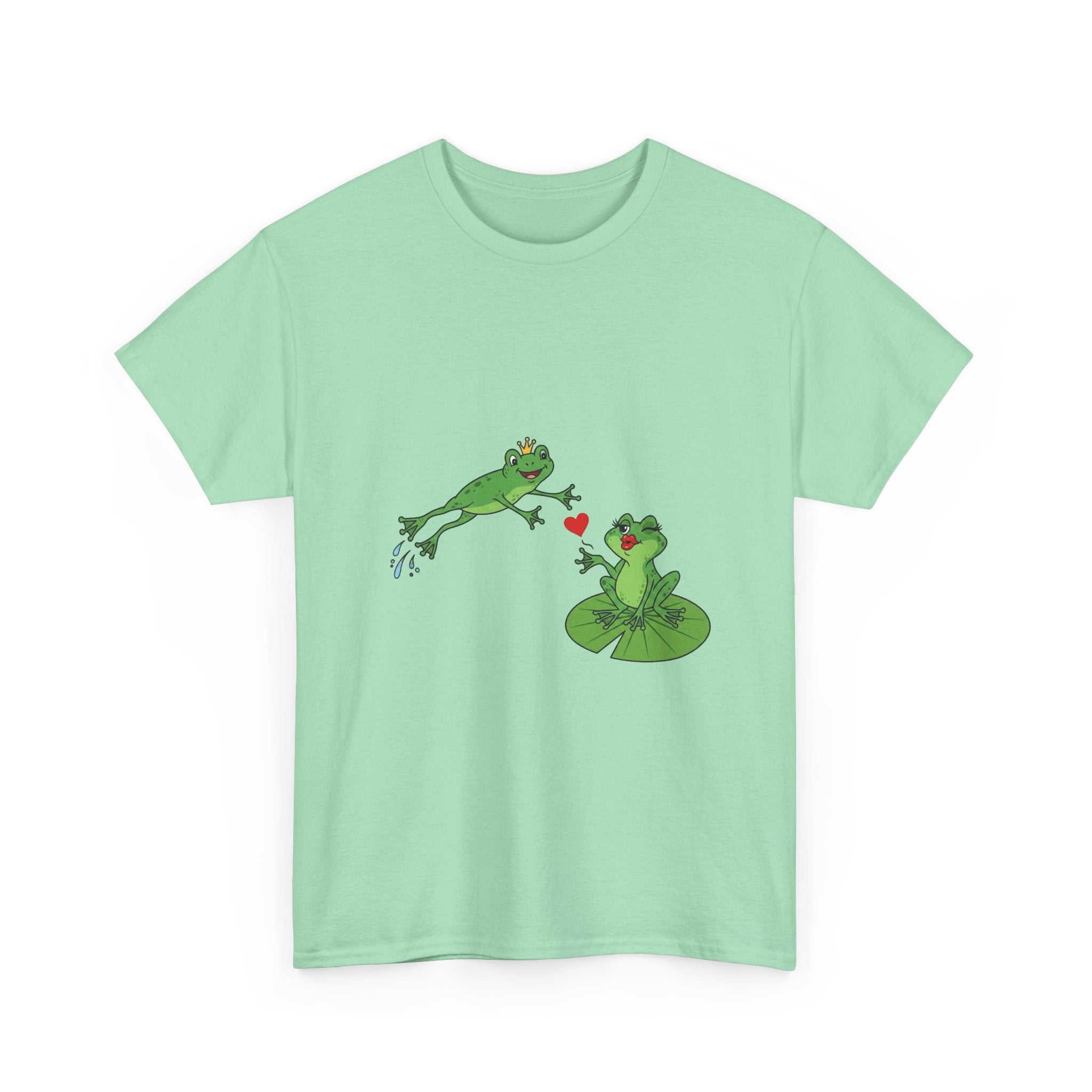 Kissing Frogs Tee | Romantic Frog Lily Pad Illustration