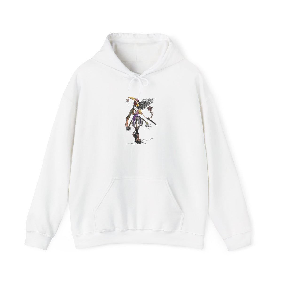 Hoodie — Gothic Angel Warrior Illustration Pullover