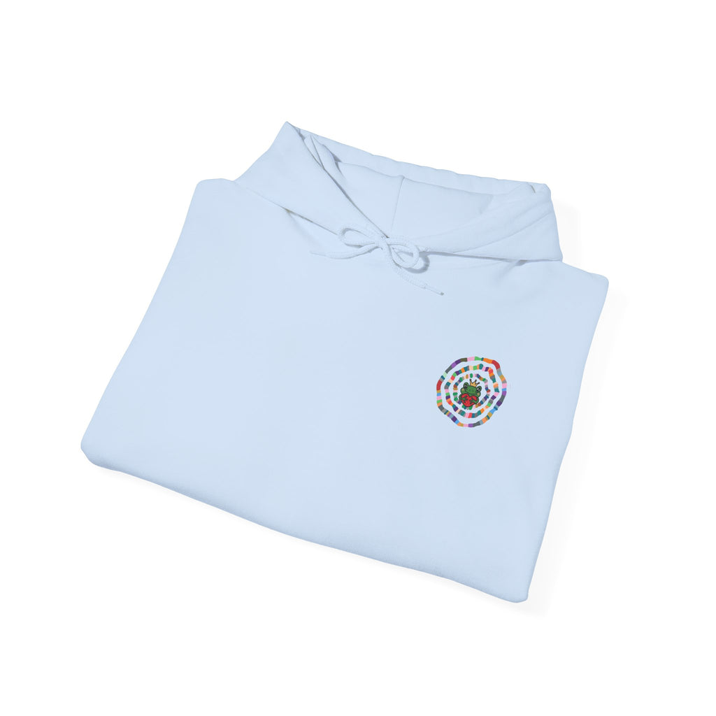 Floral Mandala Logo Hoodie | Small Chest Emblem Sweatshirt