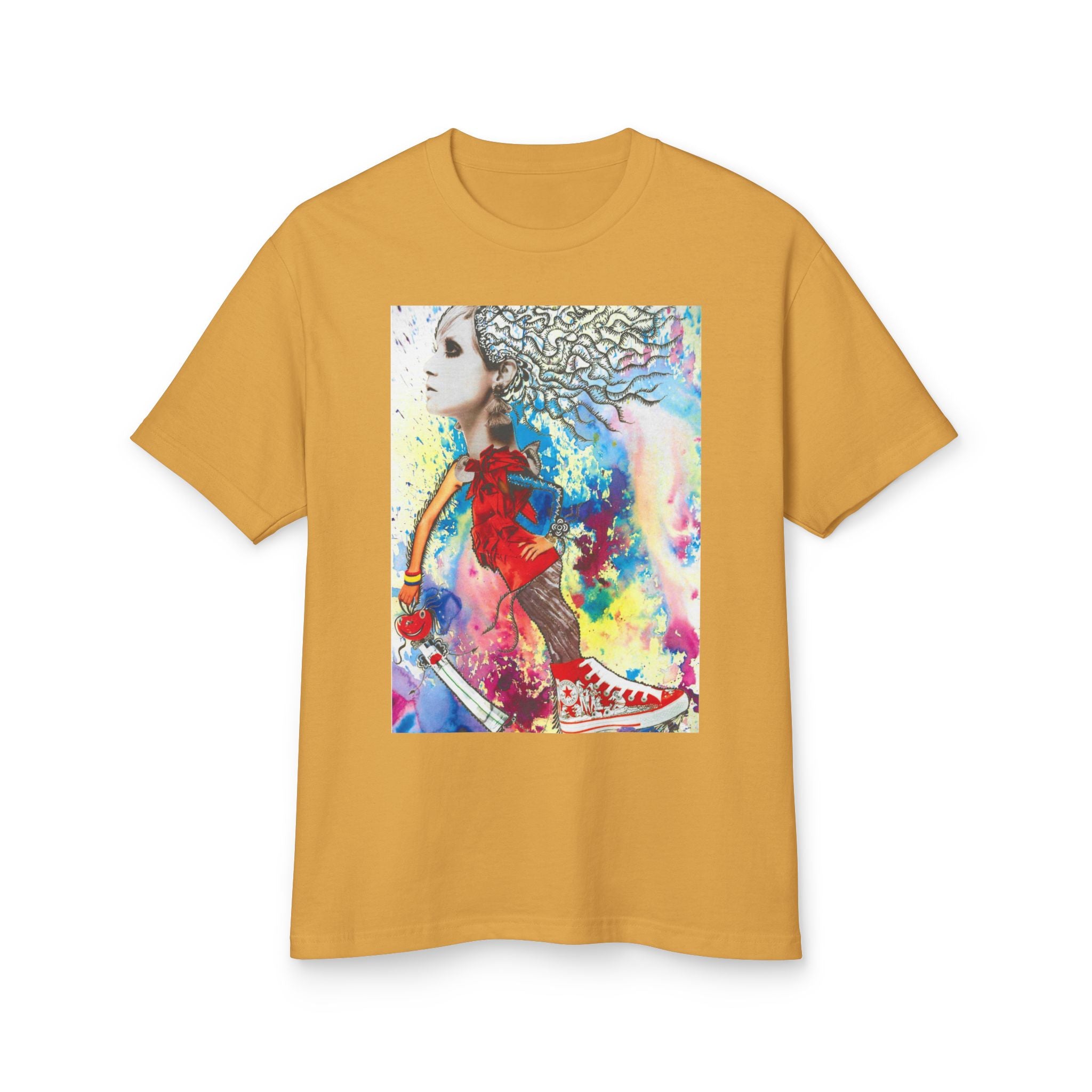 Colorful Abstract Woman Portrait T-Shirt | Artistic Watercolor Tee