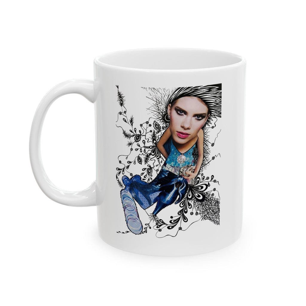 Anatomical Heart Illustration Mug | Watercolor Blue Heart Ceramic Mug