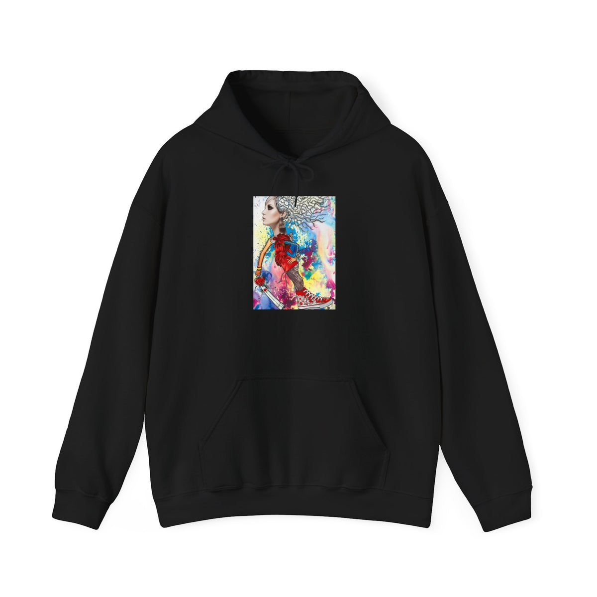 Hoodie — Colorful Mermaid Watercolor Art Pullover