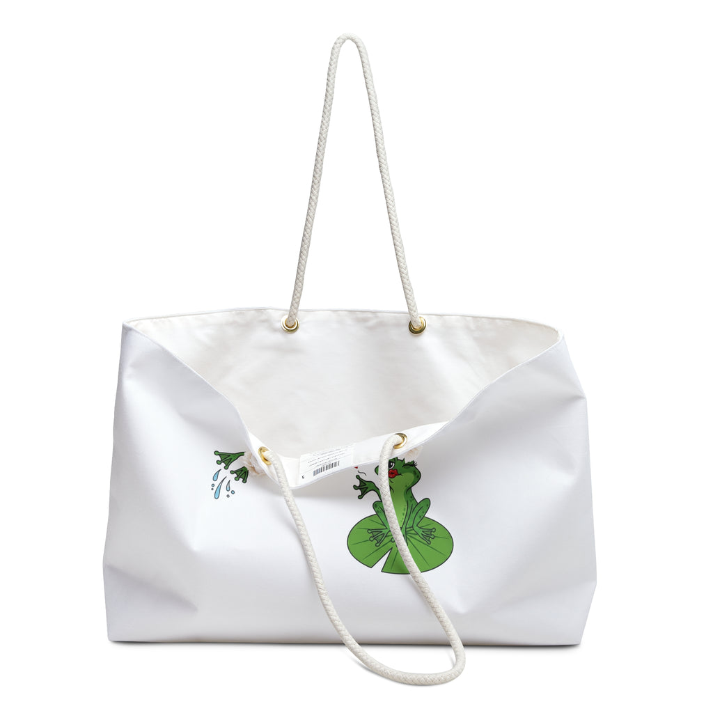 Kissing Frog Couple Weekender Bag | Cute Lily Pad Love Travel Tote