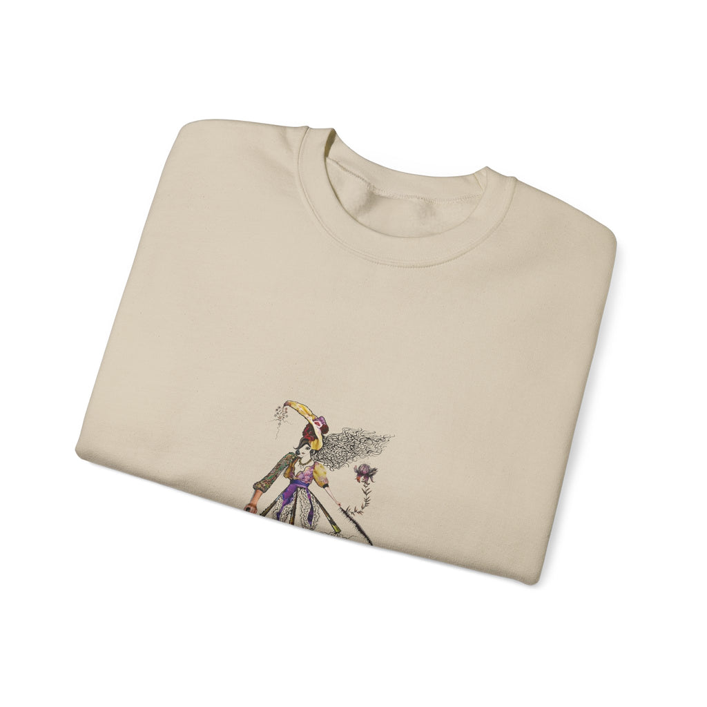 Crewneck Sweatshirt - Gothic Jester Skeleton Illustration