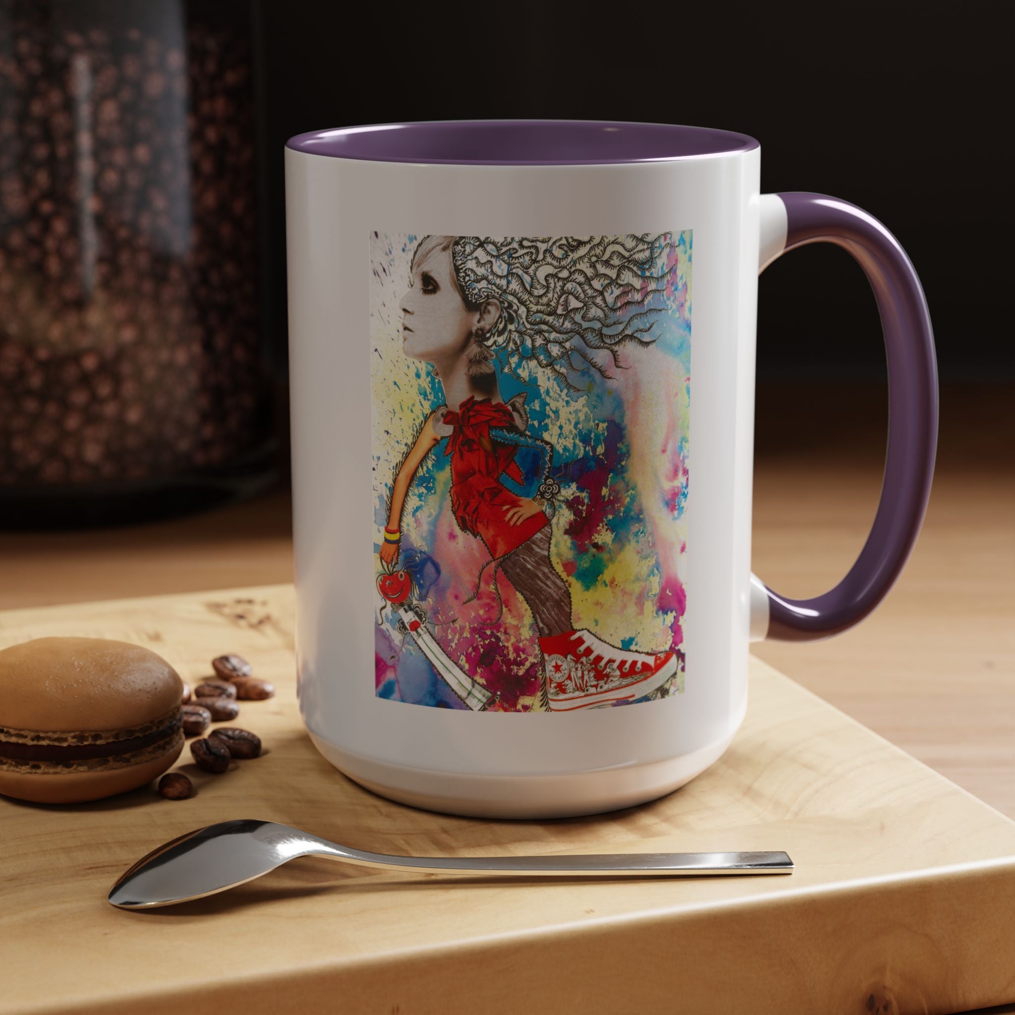 Colorful Abstract Woman Portrait Mug | Accent Coffee Mug