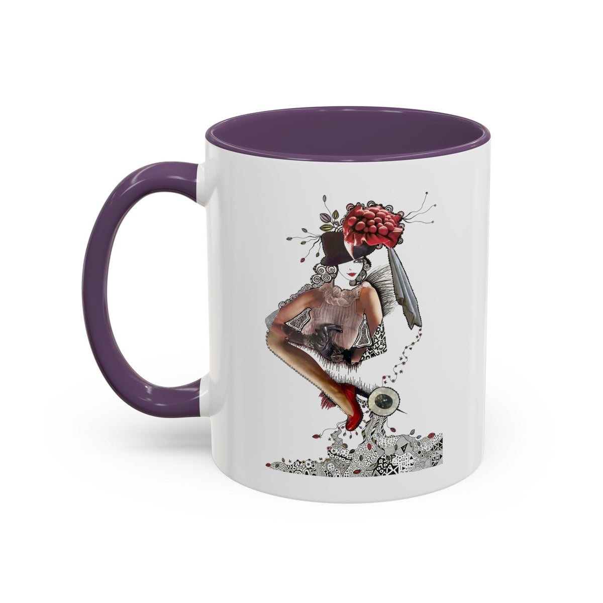 Floral Skull Pinup Mug | Accent Coffee Mug