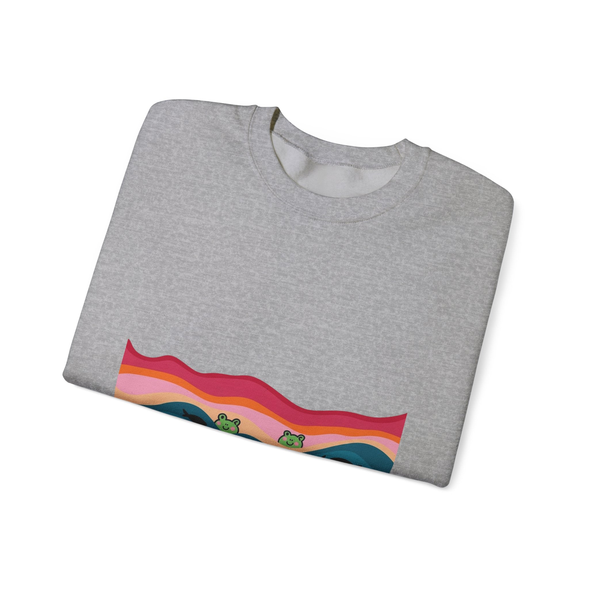 Desert Sunset Crewneck Sweatshirt — Retro Mountain & Cactus Graphic