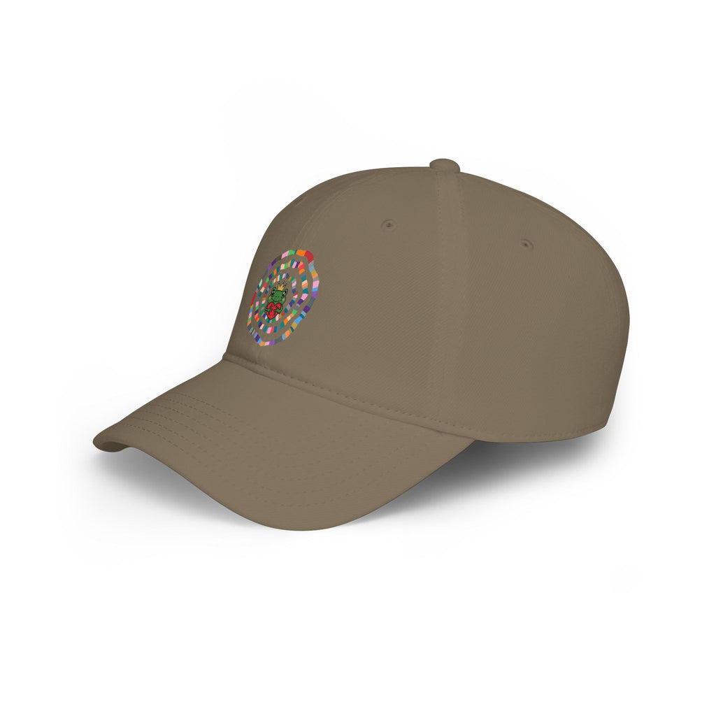 Colorful Spiral Sunflower Cap | Red Low Profile Baseball Cap