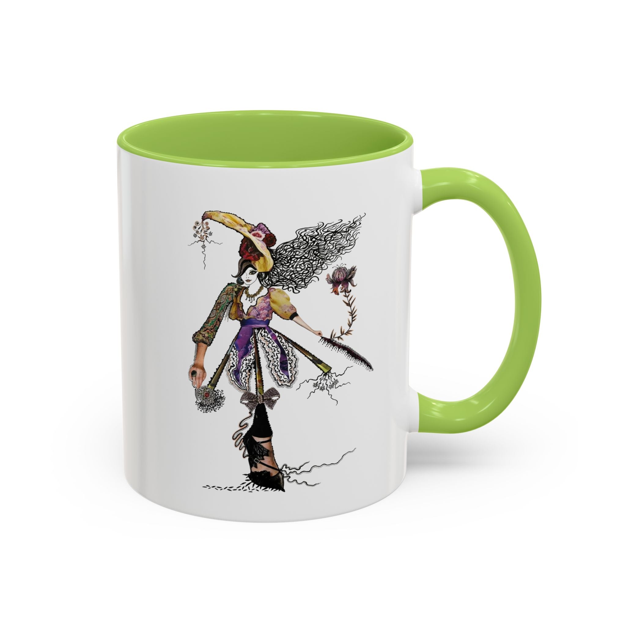 Whimsical Witch Illustration Mug | Accent Coffee Mug 11oz 15oz