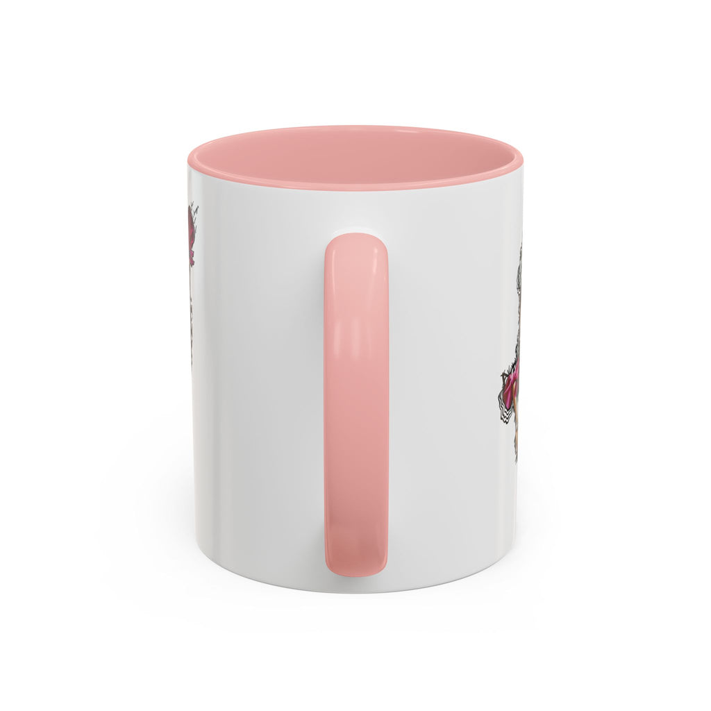 Vintage Femme Portrait Mug | Floral Headpiece, Pink Feathered Hat