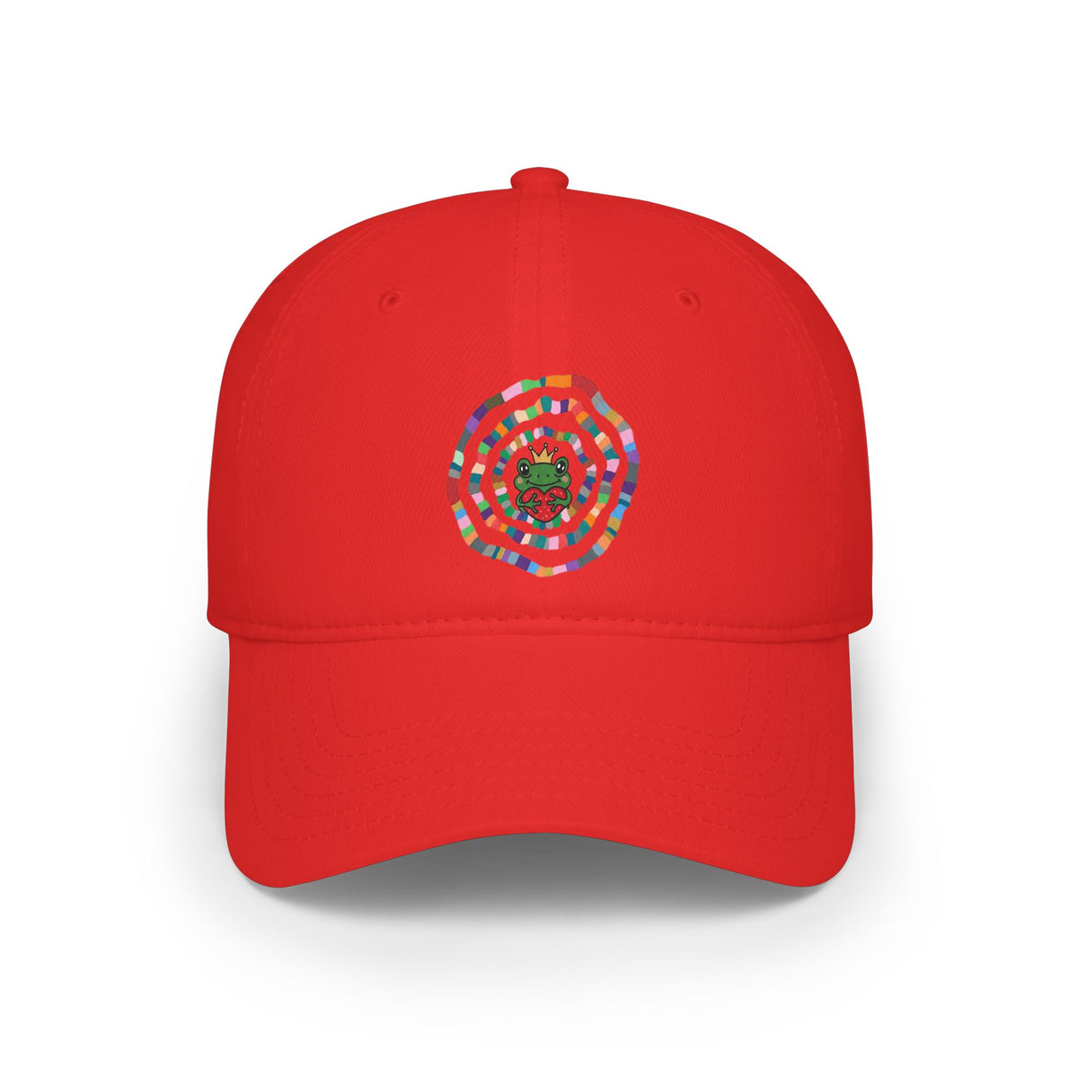 Colorful Spiral Sunflower Cap | Red Low Profile Baseball Cap