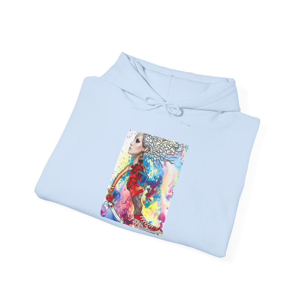 Hoodie — Colorful Mermaid Watercolor Art Pullover