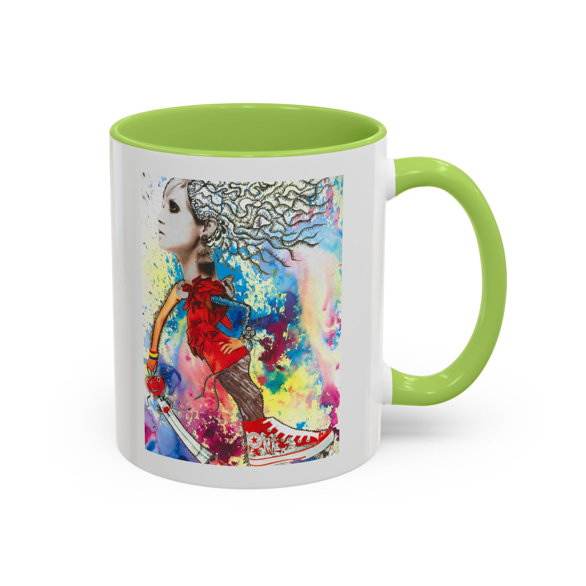 Colorful Abstract Woman Portrait Mug | Accent Coffee Mug